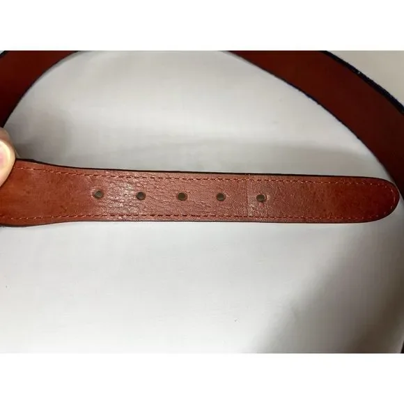 Nautical Anchor Pattern Belt in Brown and Blue - Picture 4 of 6